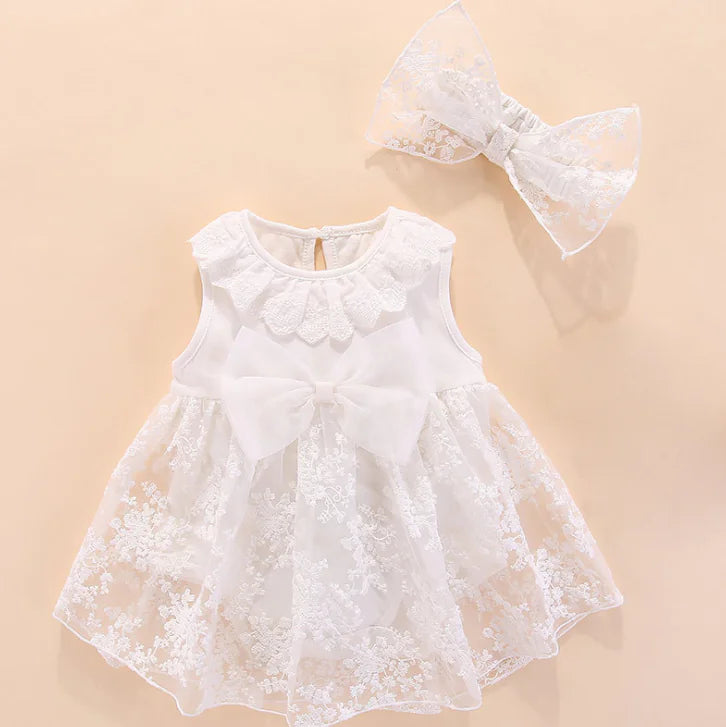 Summer Princess Dress for Girls with Bow Sleeves
