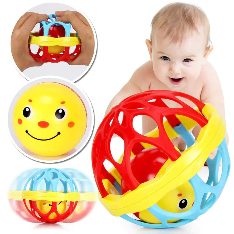 Early Education Bell Ball, Soft Rubber Rattle Toy