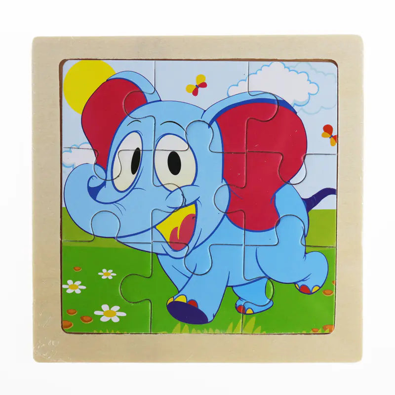 Montessori Early Education 3D Animal Wooden Puzzle (9 Pieces)