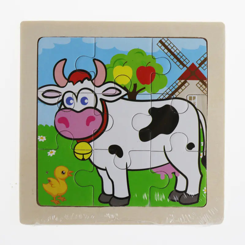 Montessori Early Education 3D Animal Wooden Puzzle (9 Pieces)
