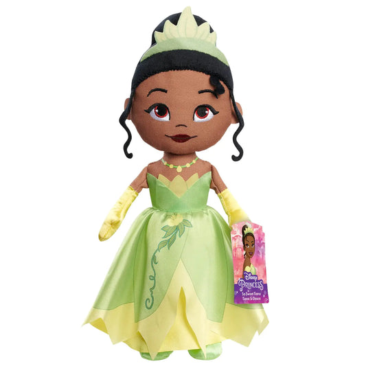 Disney Princess So Sweet Tiana 12.5-inch Plush Doll Green Ball Gown Black Hair Soft Plush Kids Toys for Ages 3 Up by Just Play
