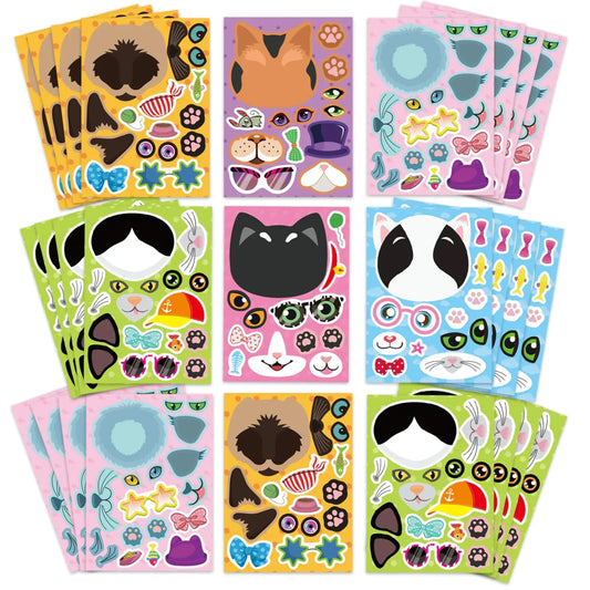 36 Sheets Create Your Own Sticker Cat Stickers for Kids Make Stickers Cat Themed Party Favors Animal Stickers for Kids Activities for Kids Stickers for Kids Classroom