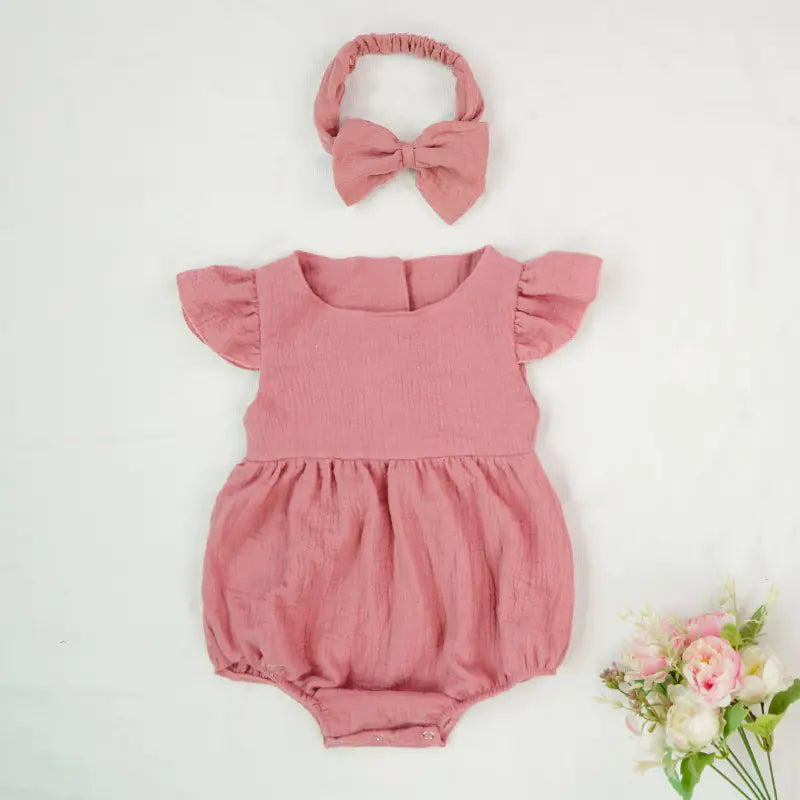 Cotton Ruffled Baby Romper for Infants and Toddlers