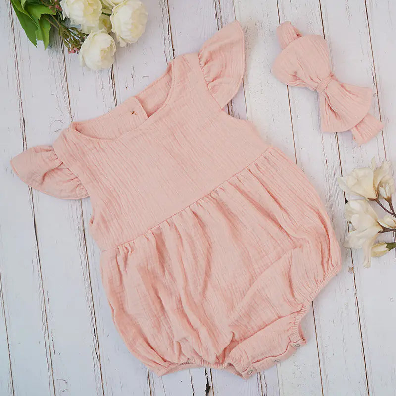Cotton Ruffled Baby Romper for Infants and Toddlers