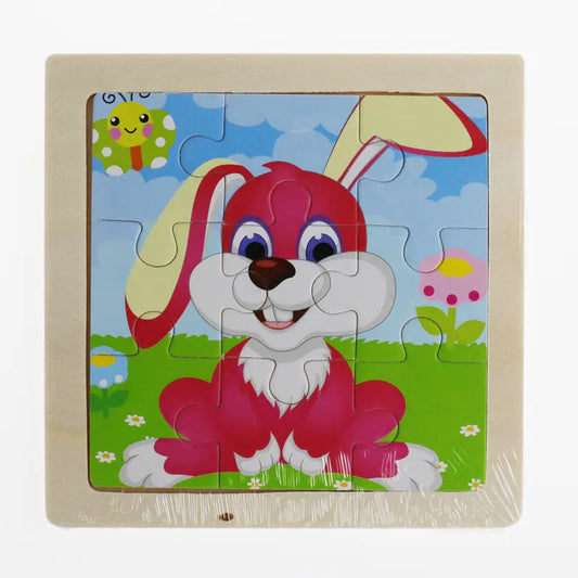 Montessori Early Education 3D Animal Wooden Puzzle (9 Pieces)