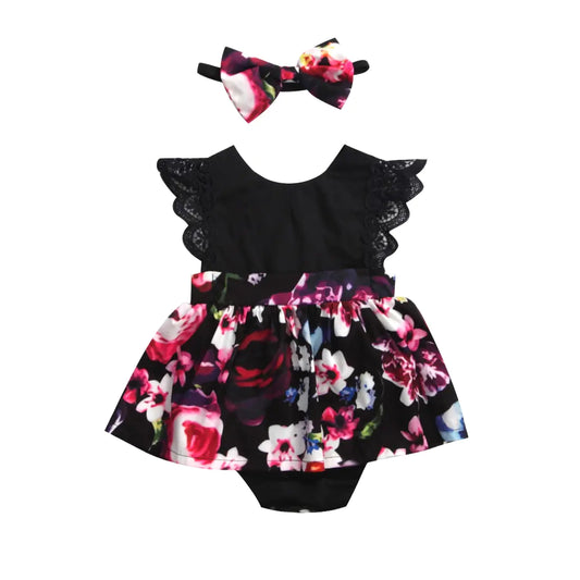 Floral Sleeveless Romper for Infants and Toddlers