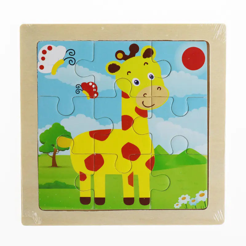 Montessori Early Education 3D Animal Wooden Puzzle (9 Pieces)