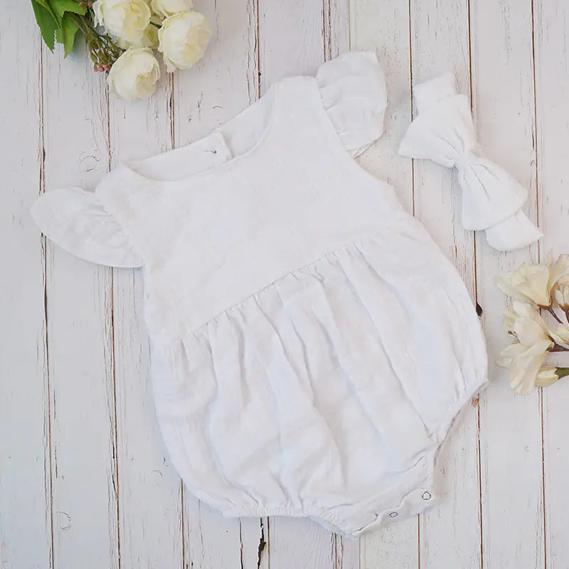 Cotton Ruffled Baby Romper for Infants and Toddlers