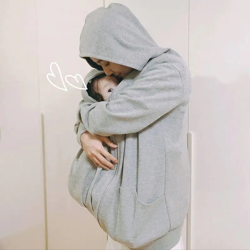 Kangaroo Mother Plush Nursing Sweater Coat for Babies
