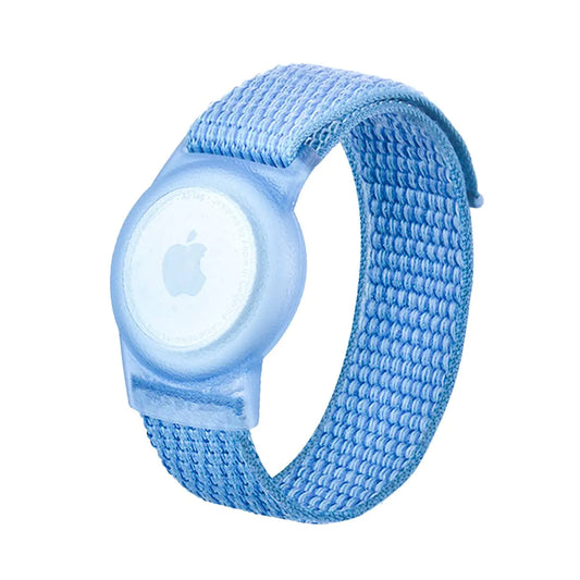 AirTag Bracelet for Kids AirTag Wristband Kids AirTag Watch Band Nylon for Kids Children Elder. (Blue)