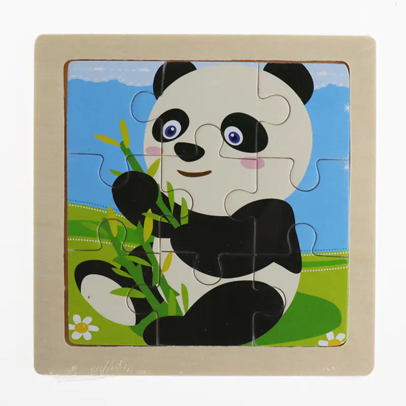 Montessori Early Education 3D Animal Wooden Puzzle (9 Pieces)
