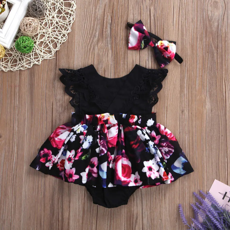 Floral Sleeveless Romper for Infants and Toddlers