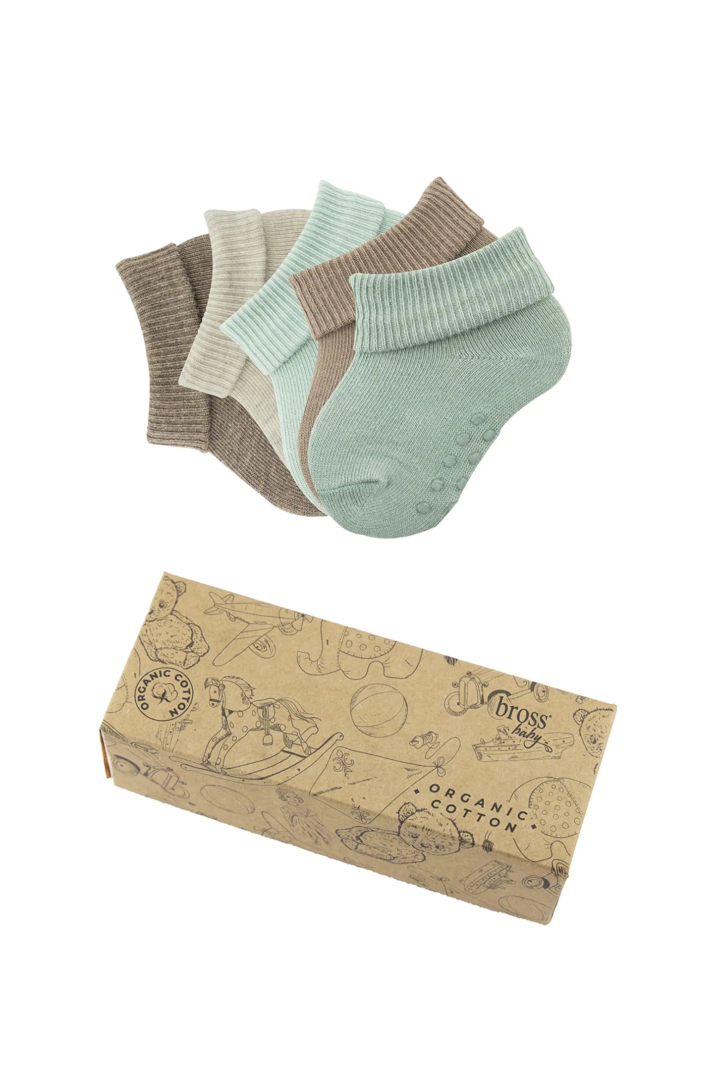 BROSS Unisex Baby Socks&Organic Cotton Baby Socks&Baby Girl Socks&Baby Boys Socks&Colourful 5 pieces Newborn&Infant&Toddler (1-3 Years)