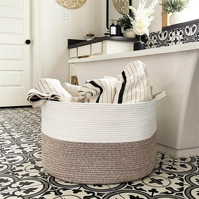 XXXLarge Cotton Rope Storage Basket for Baby Toys
