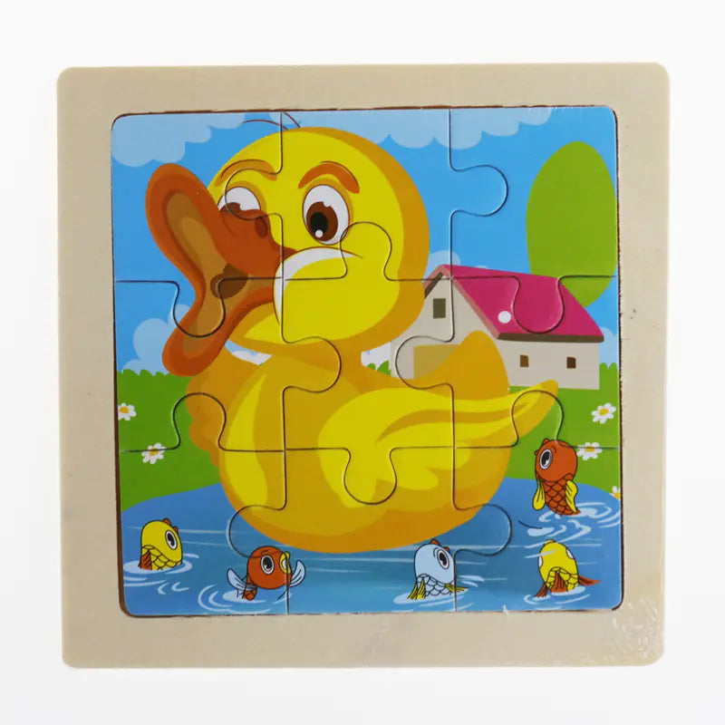 Montessori Early Education 3D Animal Wooden Puzzle (9 Pieces)