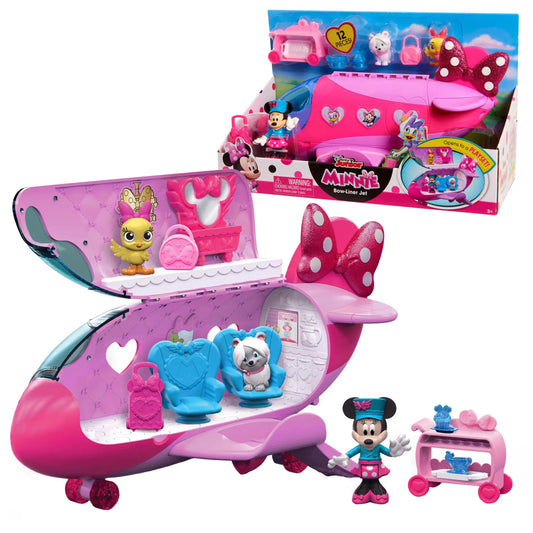 Disney Junior Minnie Mouse Bow-Liner Jet Toy Figures and Playset Officially Licensed Kids Toys for Ages 3 Up by Just Play